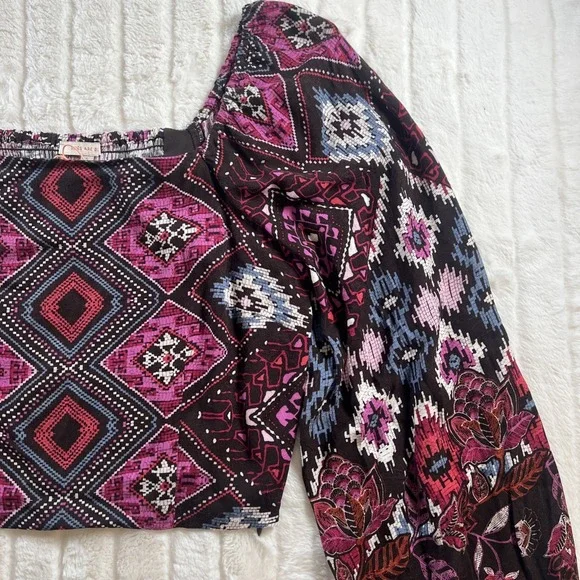 NWT Skies Are Blue Cropped Blouse Balloon Long Sleeve Floral Women's‎ Size Small - Picture 6 of 10